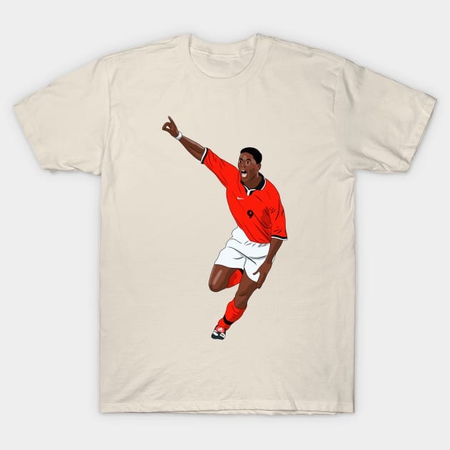 Patrick Kluivert Netherlands Goal Celebration T-Shirt by NostalgiaUltra